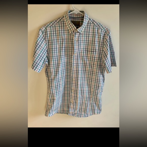 M&S Collection Relaxed Fit 100% Pure Cotton Small Checked Short Sleeve Shirt - Picture 6 of 8
